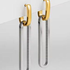 14K Gold Filled Two Tone Hoop Earrings